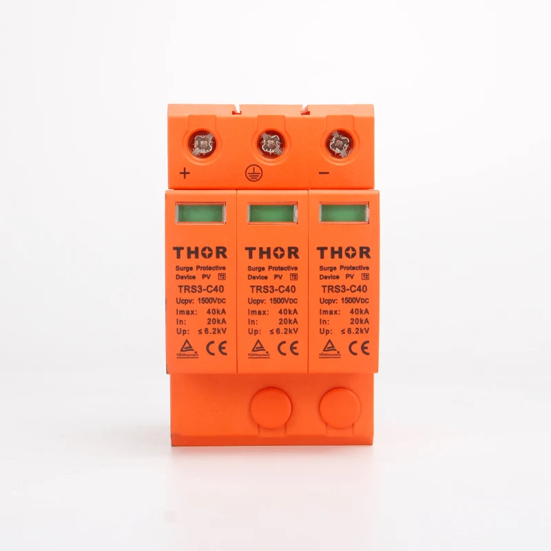DC lightning surge protection pv surge arrester 1500v dc 3P surge protection device