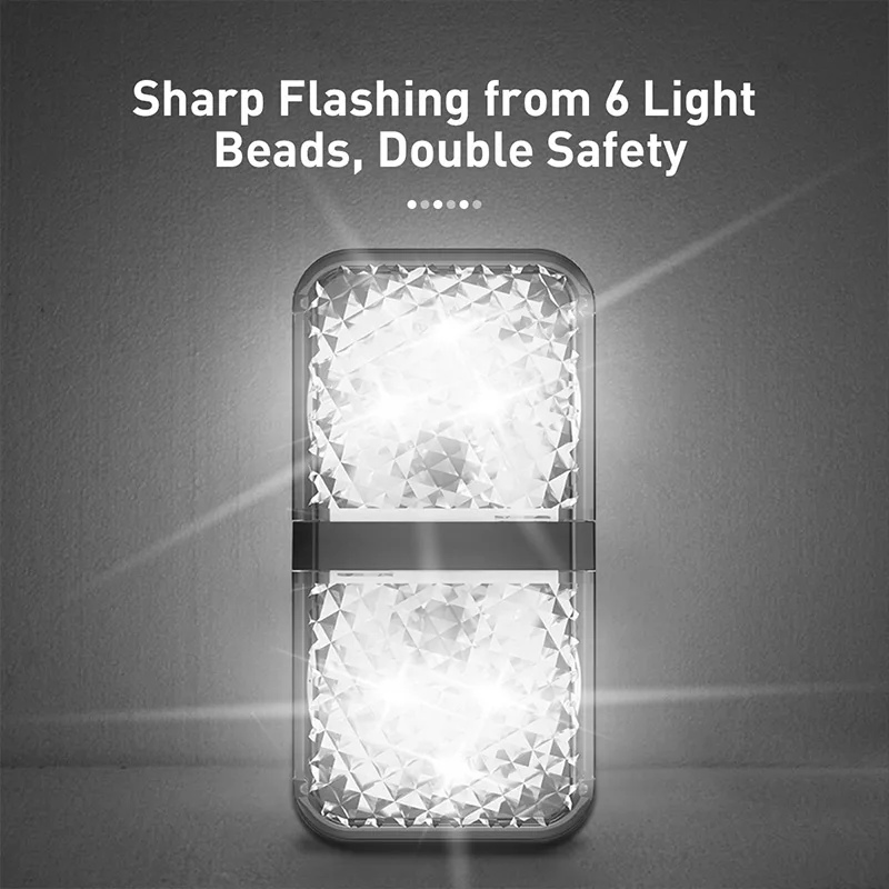 Baseus 2pcs Wireless Magnetic Signal Lamp LED Car Openning Door Warning Light Safety Anti-collision Flash Lights