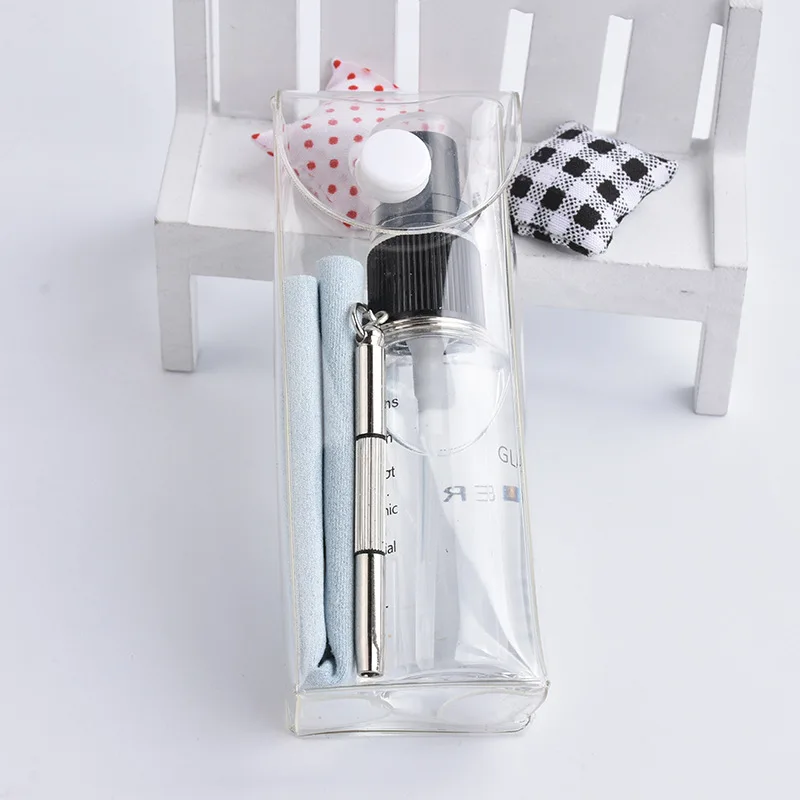 2022 Wholesale 30ml Eyeglasses Optical Glasses Screwdriver Three-piece CleaningTools Kit Eyewear Cleaning Set for Repairing