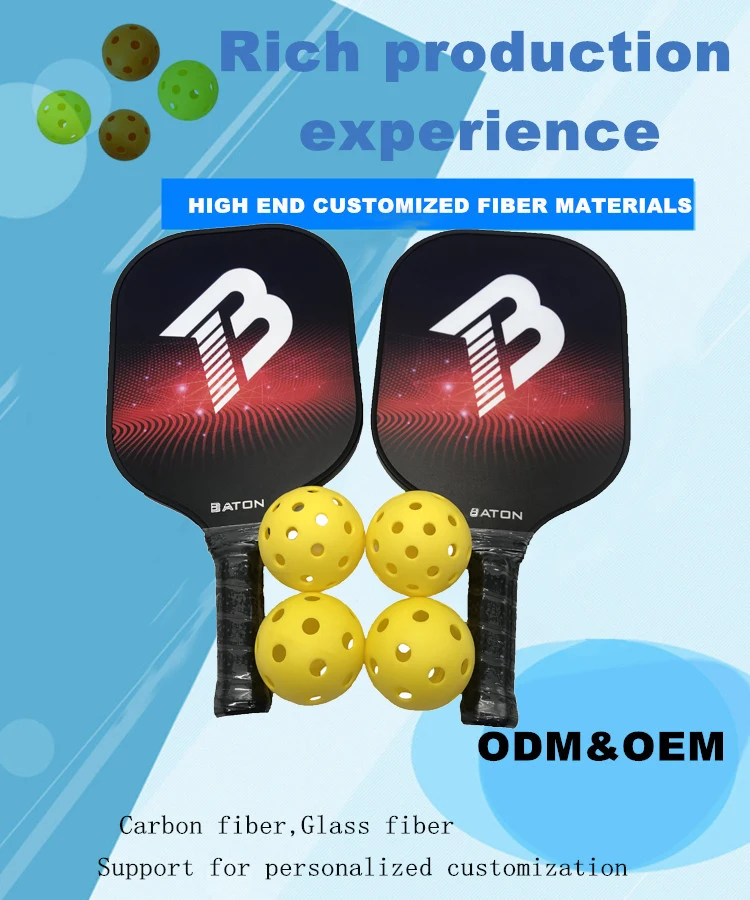 
Custom Carbon Fiber Pickleball Paddle Popular Net System Large Handle Grip 4 1/4 