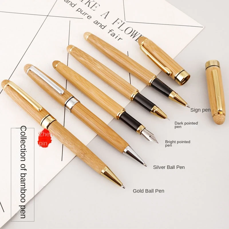 LIUSHUN Stationery Fashion Design Custom Logo Ball Pens Ballpoint Fashion Writing Boligrafos Stylus Personalized Bamboo Pen