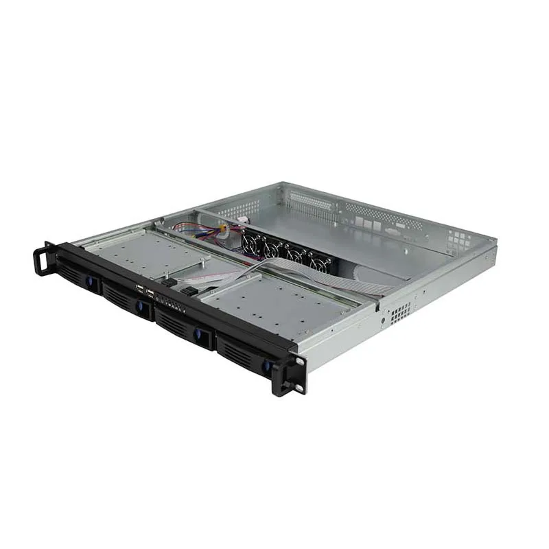 1U 19 inch short depth server case 4 hot swap bays FLEX PSU mini ITX manboard for HTPC backup