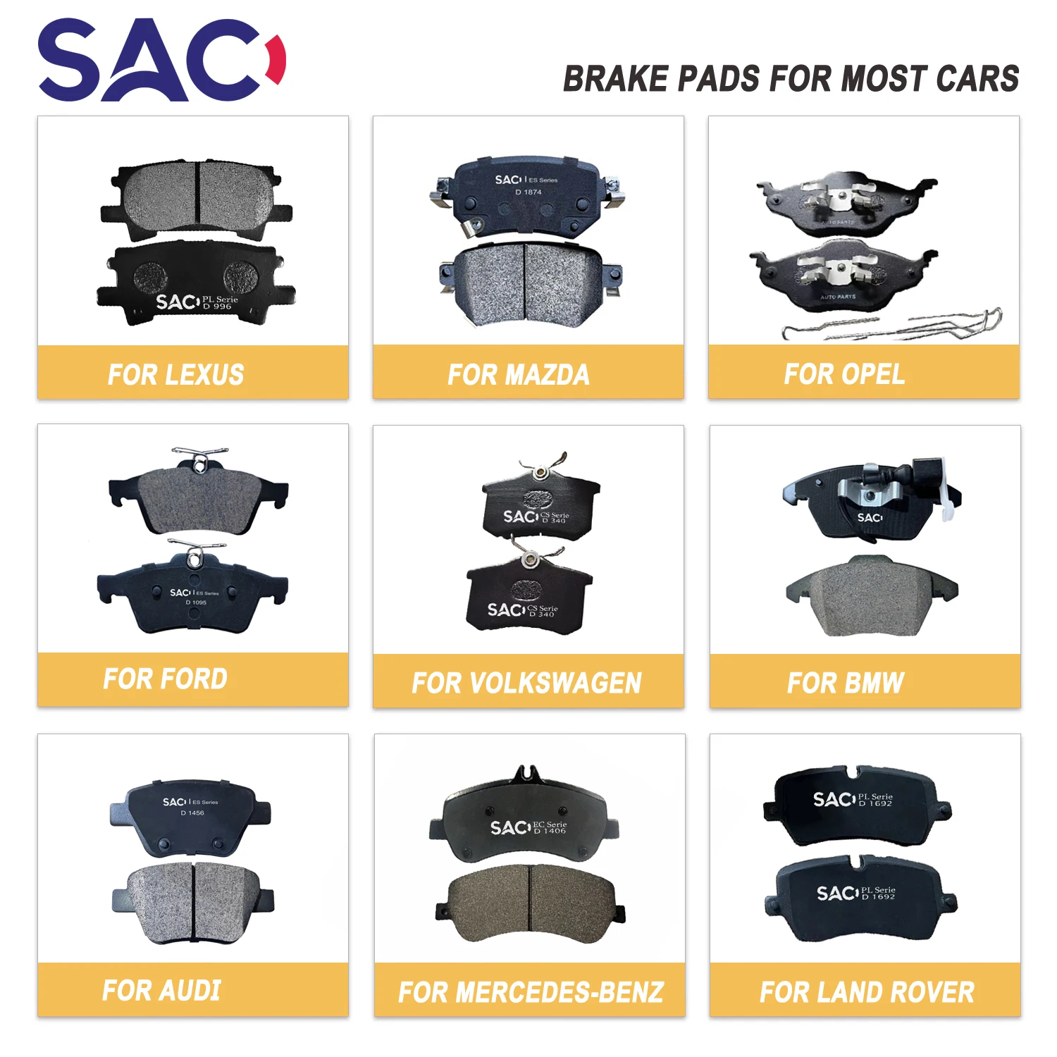 SAC AN742K D2274 D1210 04465-02220 тормозные колодки для toyota allion модель автомобиля 2011 Auris Blade
