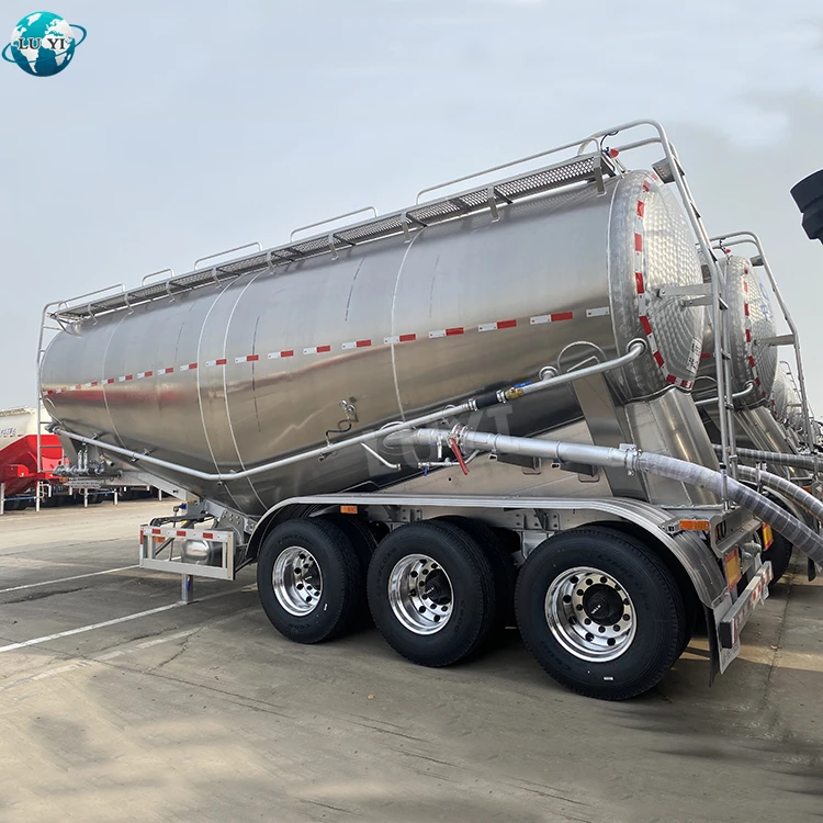High Quality 40ton 50ton V-type Bulk Cement Tank Trailer 3 Axle Fly Ash Cement Bulker Silo Tanker Pneumatic Semi Truck Trailer
