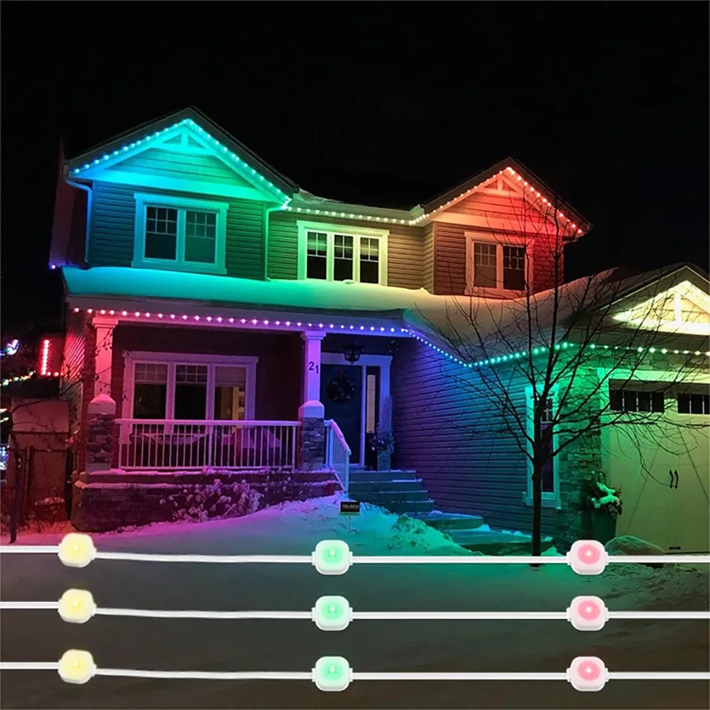 NEW Pixel Lighting Point Light Source Smart Rgbic Outdoor Waterproof Led Permanent Christmas Holiday Lights