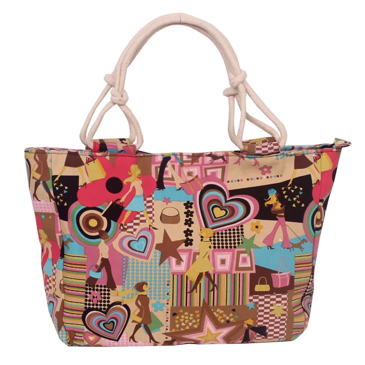 Wholesales Factory Price Fashion Female Hand Bags Casual Canvas Tote Bag