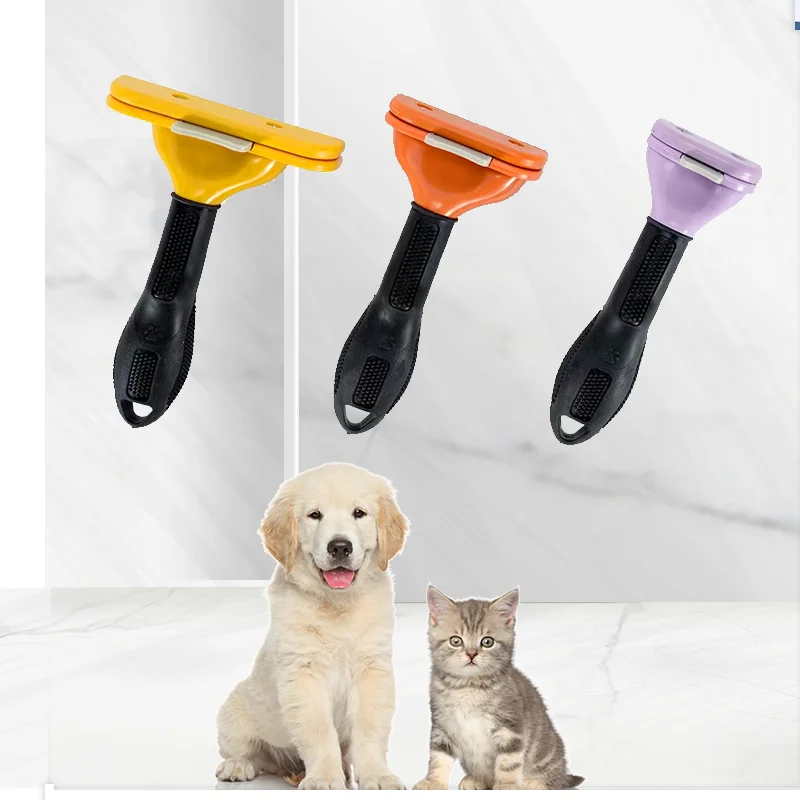 
Professional cambered surface design button remove hair cat dog fur remover cat brush dog grooming 