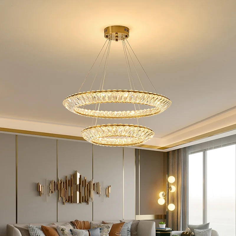 Modern light luxury crystal chandelier is suitable for living room bedroom dining room LED crystal lamp chandelier