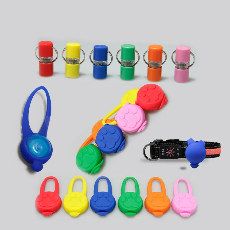 multi-functions LED round water resistant luminous bright flashing dog pendant slip night safety guiding light for pet collar