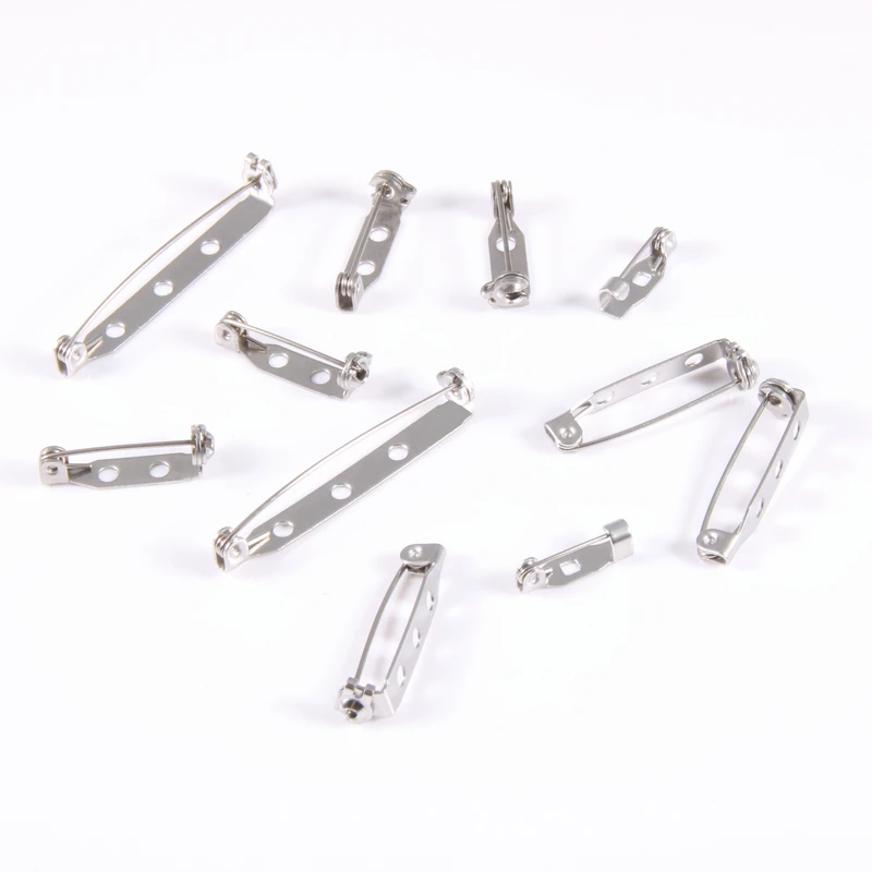 316l Stainless Steel Safety Locking Pin Backs Flat Back Brooches Craft For Tag Bag