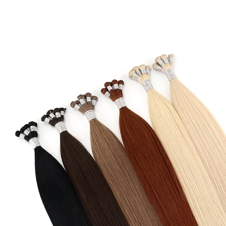 Qingdao Supplier Factory Wholesale 12A Ombre Blonde Russian Hand Tied Weft Hair Extension Human Hair