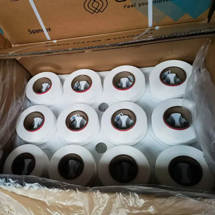 spandex bare yarn 20D lot.2757 shinning Taekwang elafit acepora AA grade for air cover yarn or elastic fabric