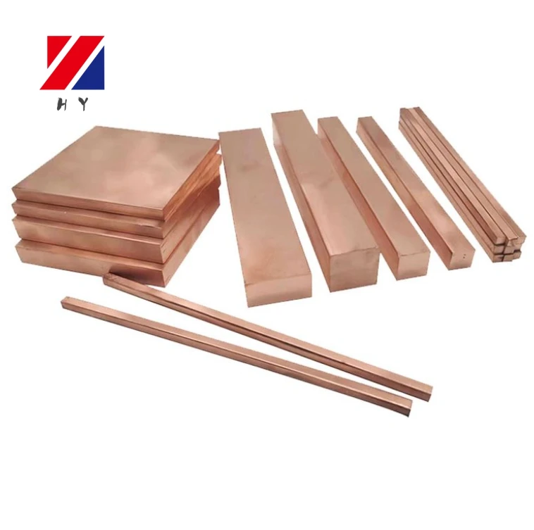 Квадратная Плоская Круглая медная шина непосредственно с завода C11000,C1100 99.93% Чистая латунь медь квадратная шина медные стержни