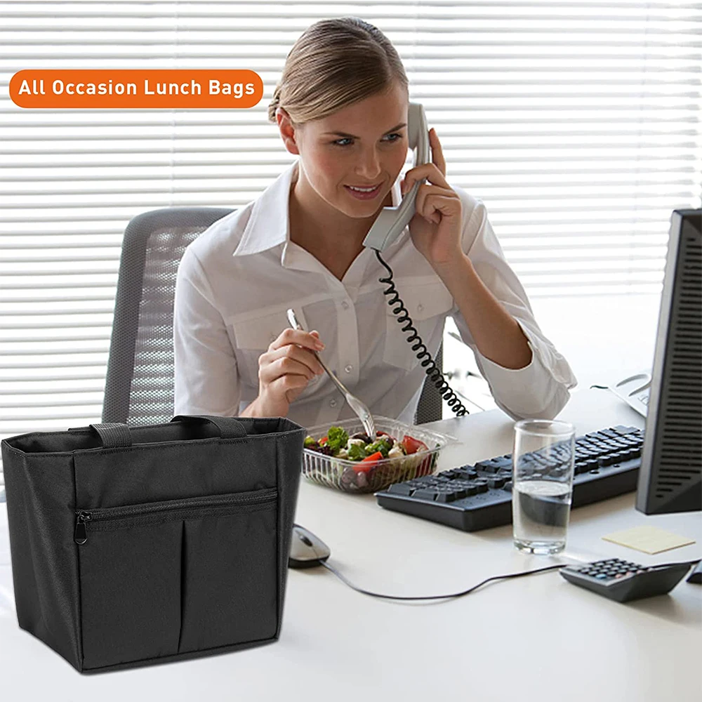 High quality food lunch insulated bag solid Oxford cloth portable cold tote cooler bag with zipper