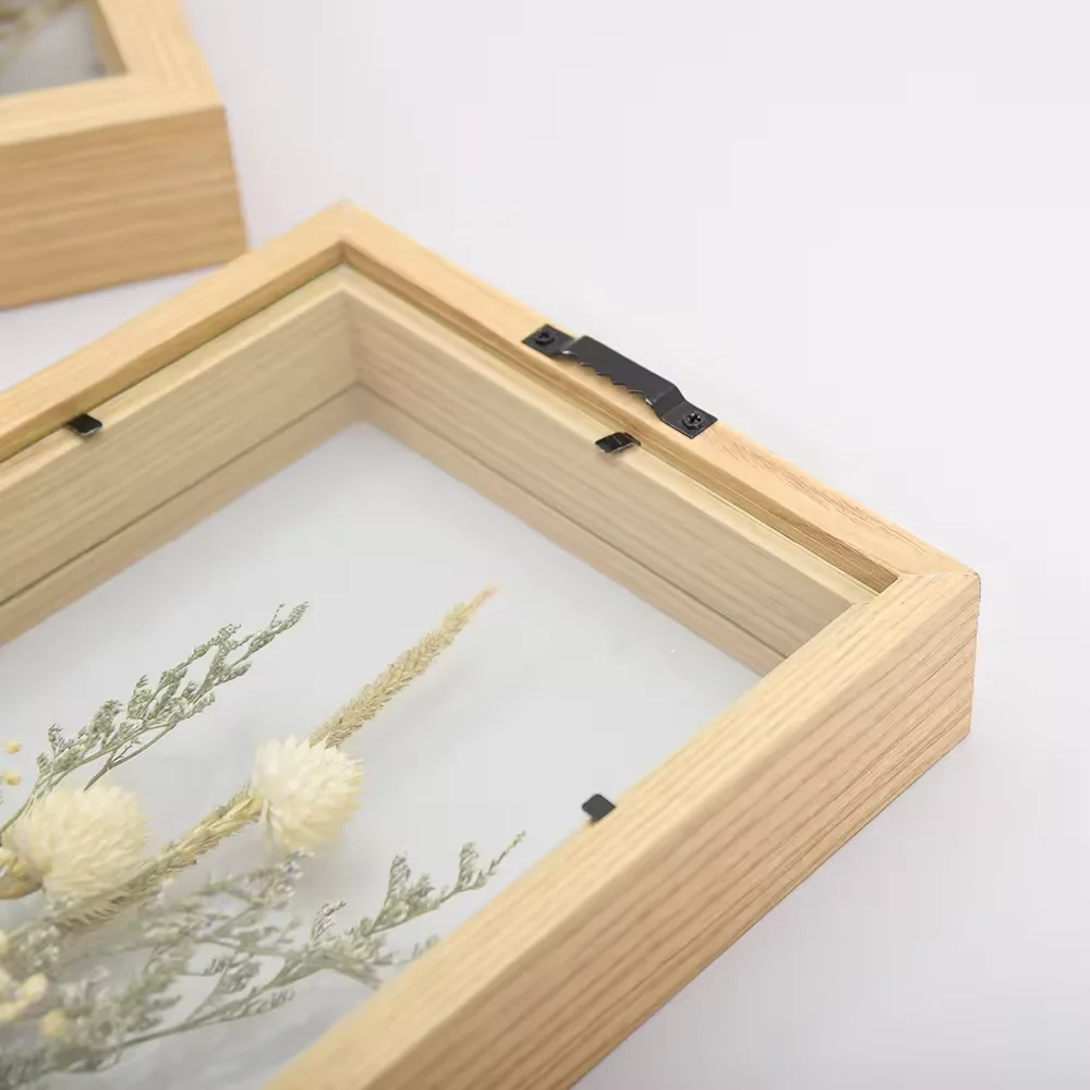 Custom Artwork Dried Flower Display Table Decoration Double Sided Acrylic Press Flower Plant Specimen Frame