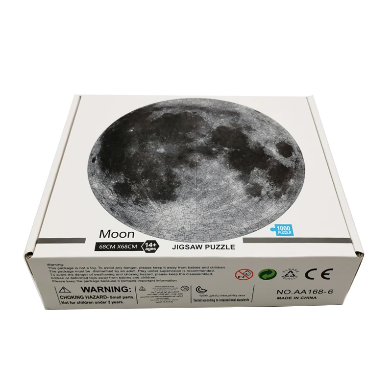 Hot sale good quality wholesale Custom kids educational toy Moon/Earth paper Puzzle 1000 jigsaw Puzzle for adults brain