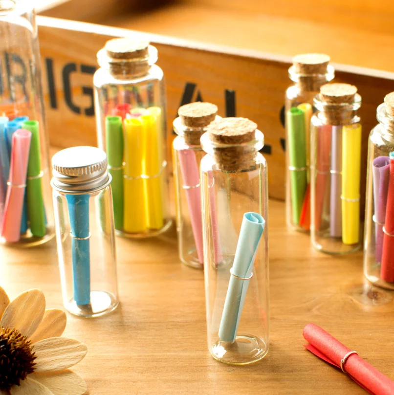 Wholesale Mini High Borosilicate Glass Tube Vial Clear Drifting Bottle Flat Bottom Glass Test Tube Bottle With Aluminum Cap