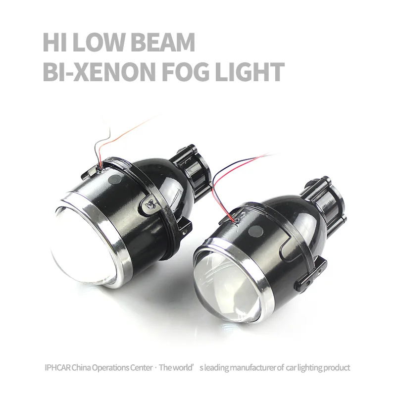 IPHCAR 2.5 Inch M611 HID Bi Xenon Fog Light With Universal Bracket High Low Beam Clear Glass H11 Xenon Bulb