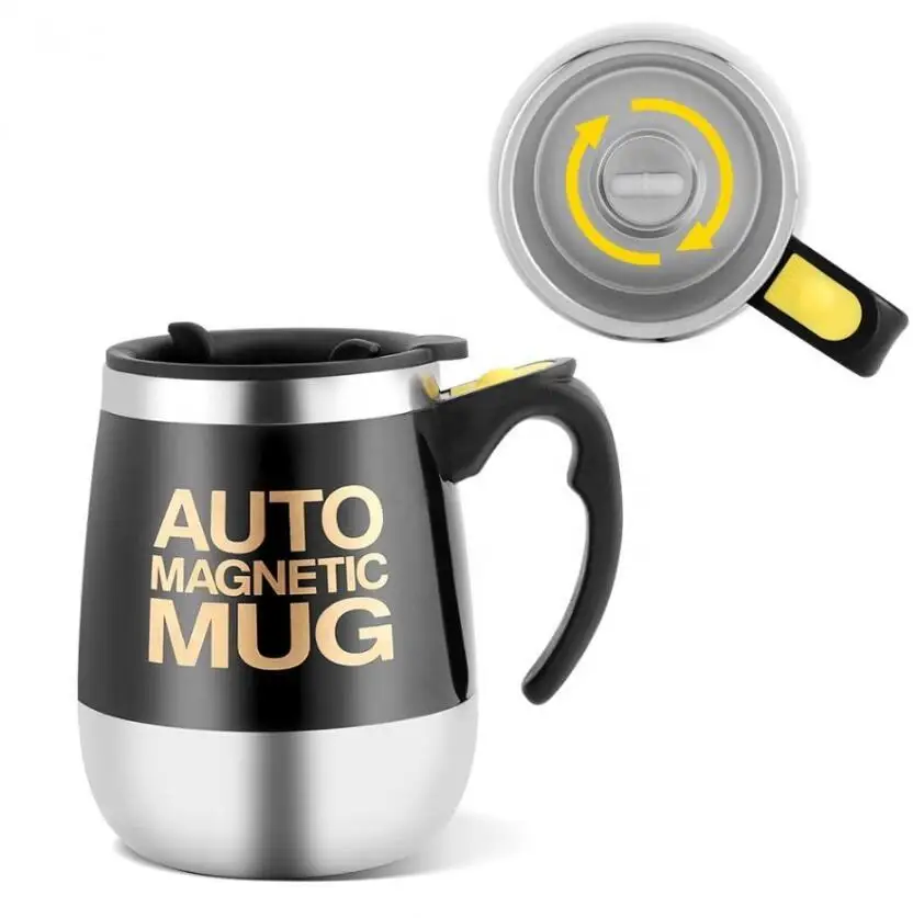 Self Stirring Mug Tea Electric Auto Mixing Cup Magnetic Sublimation Stainless Steel Coffee Cup with Handle