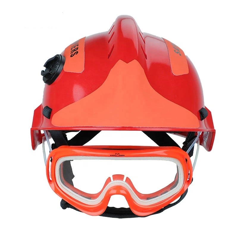 Custom Professional Protection Reflective Flame Retardant Safety Fire Firefighter Red Rescue Helmet