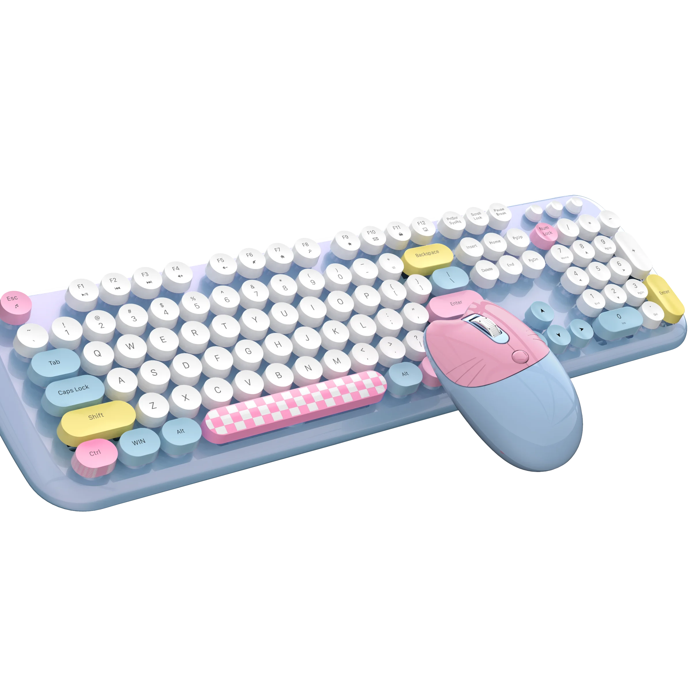 Full-Size Keyboard Mouse Combo Round-Keycap Design Genre Keyboard Mouse Combos