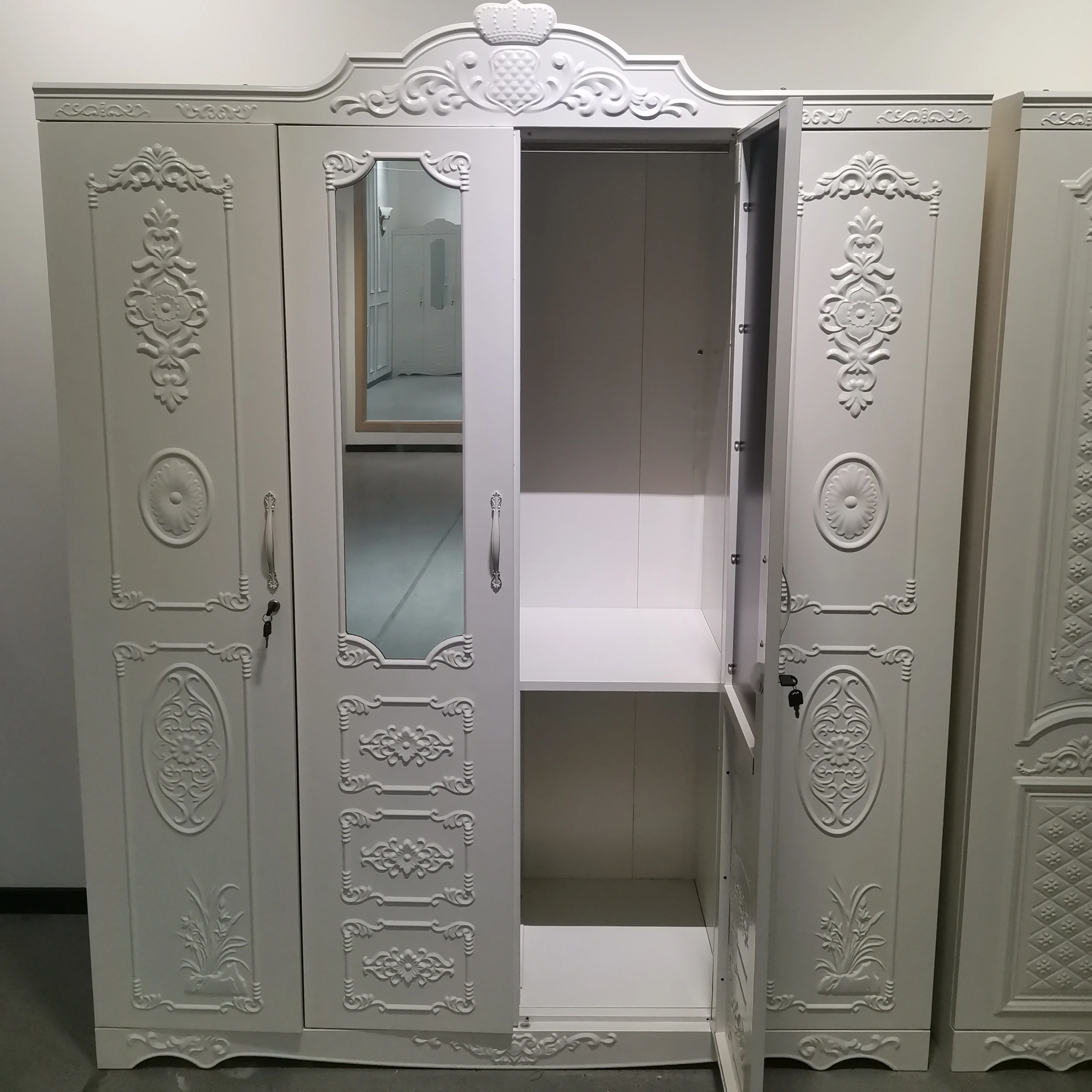 Armadio 3 ante almari kain besar cheap wardrobe cabinet white wardrobe new design steel wardrobe with mirror metal steel almari