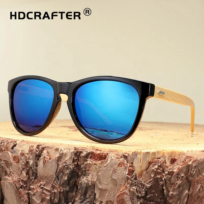  HDCRAFTER 2021 новые бамбуковые солнцезащитные очки мужские деревянные Солнцезащитные женские брендовые Дизайнерские Oculos de sol