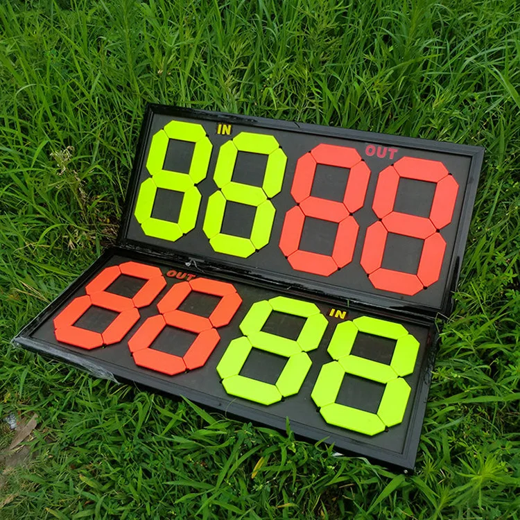 Sport outdoor multipurpose portable manual panel 4 digit manual soccer score board scoreboard football substitution board