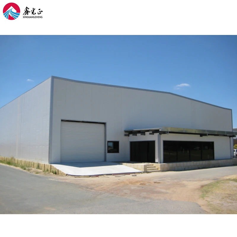 Pre engineered steel frame hangar warehouse prefab car showroom structure warehouse