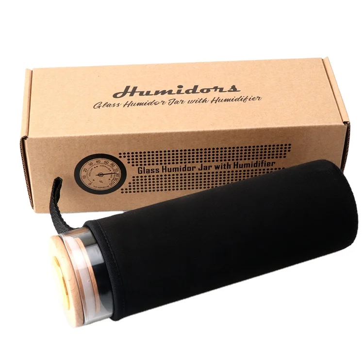 
Wholesale Custom Logo Glass Cigar Case Humidor with Humidifier and Hygrometer 