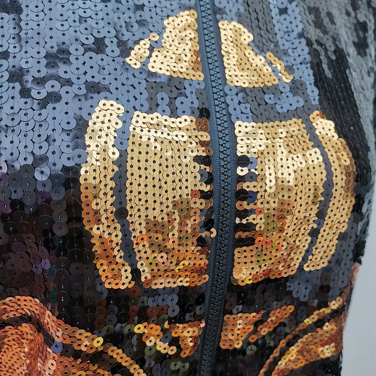 YIZHIQIU Pre sale fashion saint New Orleans bomber sequin jackets women clothing