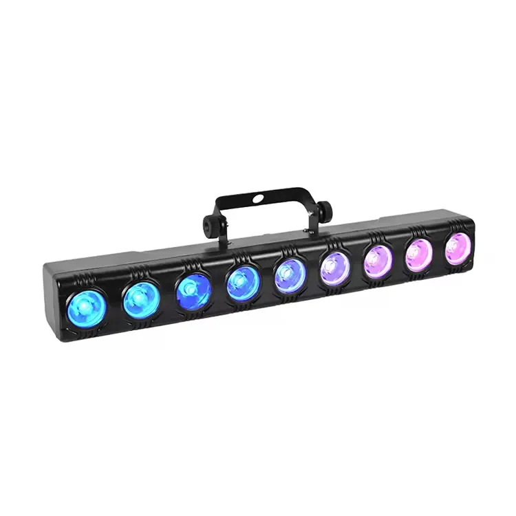 2024 New 9pcs 3W RGB 3-in-1 DMX Light Bar Wholesale Mini Matrix Bar Stage Light