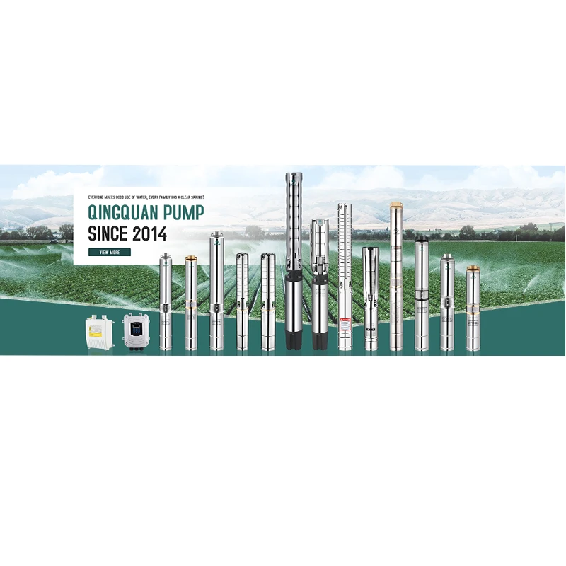 QQPUMP Bombas De Agua Sumergible 100M 4Inch 1 Hp Deep Bore Well Submersible Centrifugal Dc Water Pump