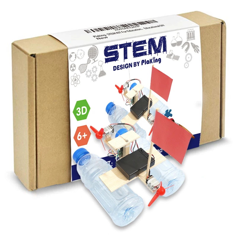 Mechanical Models,3-D Wooden Puzzle remote Wind Energy boat Moveable DIY Assembly Toy