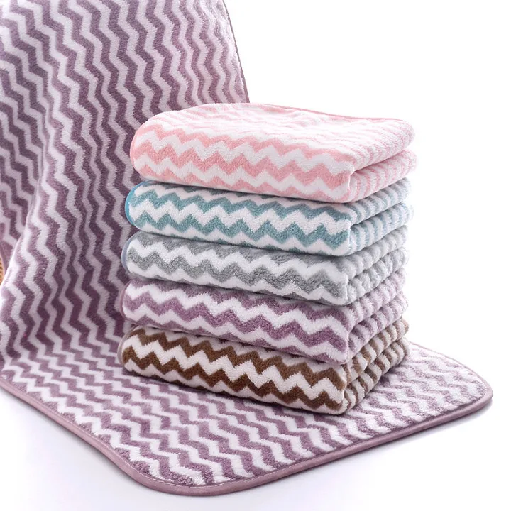 Coral Fleece Pineapple Grid Microfiber Hand Face Bath Combination Absorbent quick dry dense plush Thick Adult Sets Towels