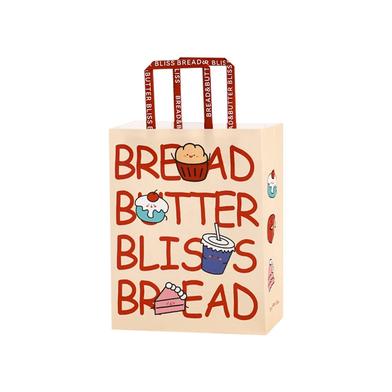 Cheap price high quality small kraft paper bag for fruits custom unique style top grade big size takeaway paper bag with handle