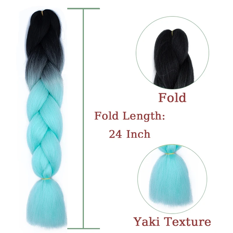 Multicolor Jumbo Braid Hair Weft 100g Synthetic Fiber Machine Double Weft 24 Inch Fiber Durable Accessory