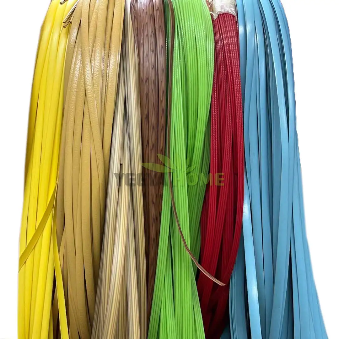 Red Green Blue Synthetic Plastic PE Rattan Weaving Material Strips for Outdoor Furniture Chair Decor