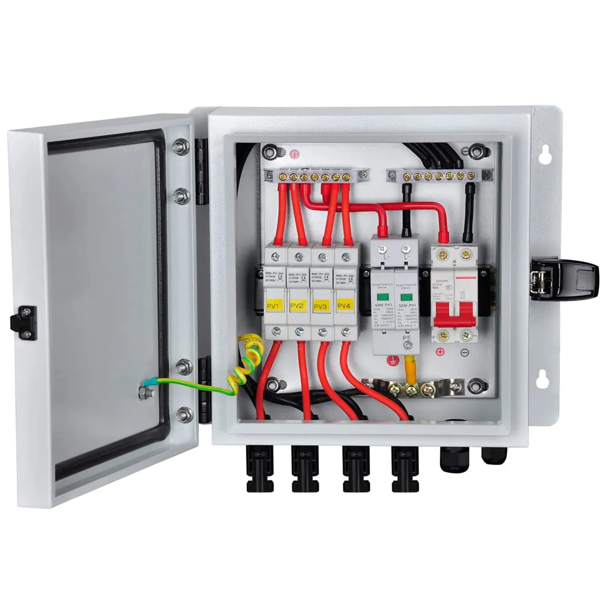 4 струны 6 струн металлический блок совмещения солнечных батарей PV с предохранителем защита от перенапряжения автоматический выключатель для системы панелей On Off