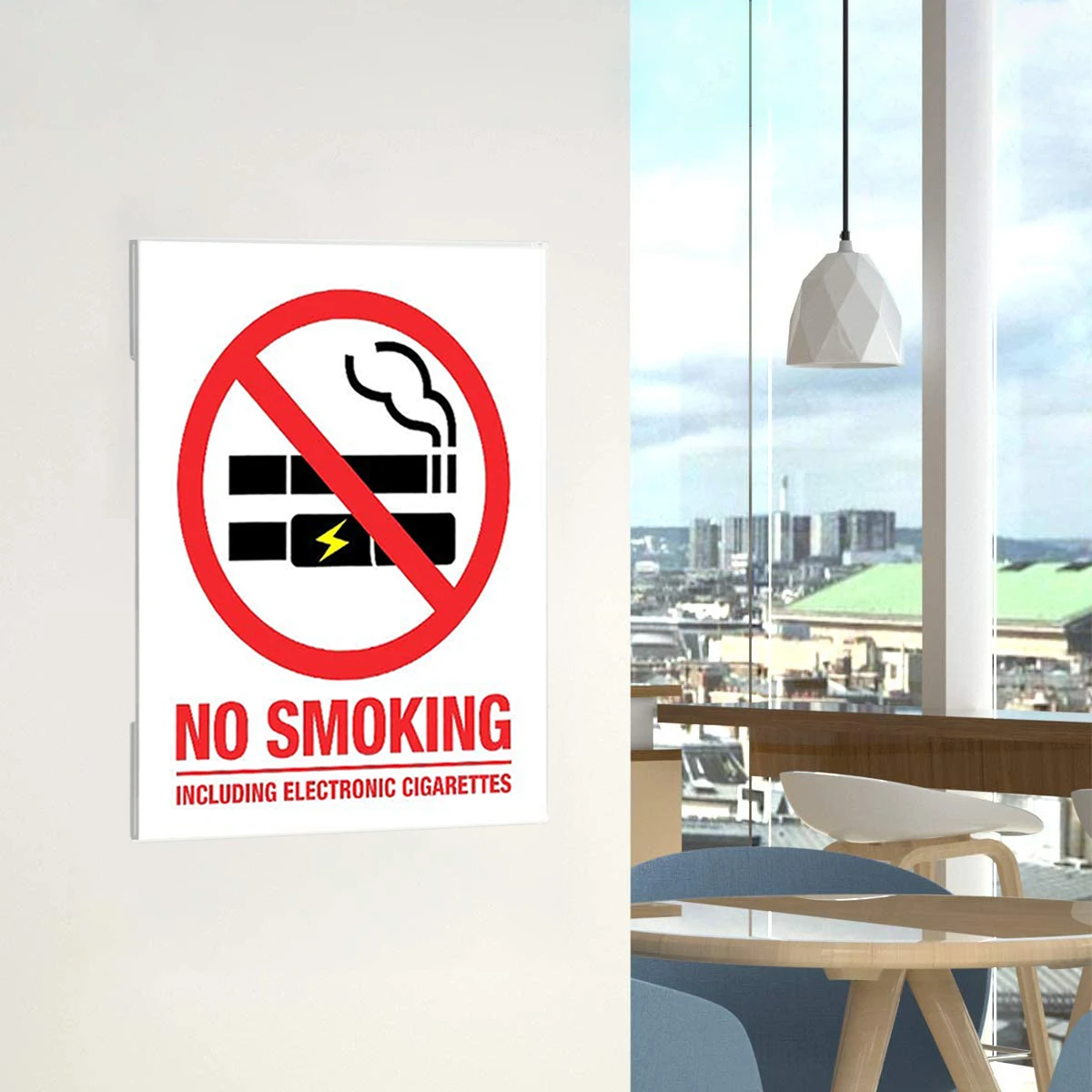 No Drilling 8.5x11 Acrylic Wall Sign Holder with Double Sided Tape Clear Plastic Plexiglass Sign Holder for Office/Home/Store