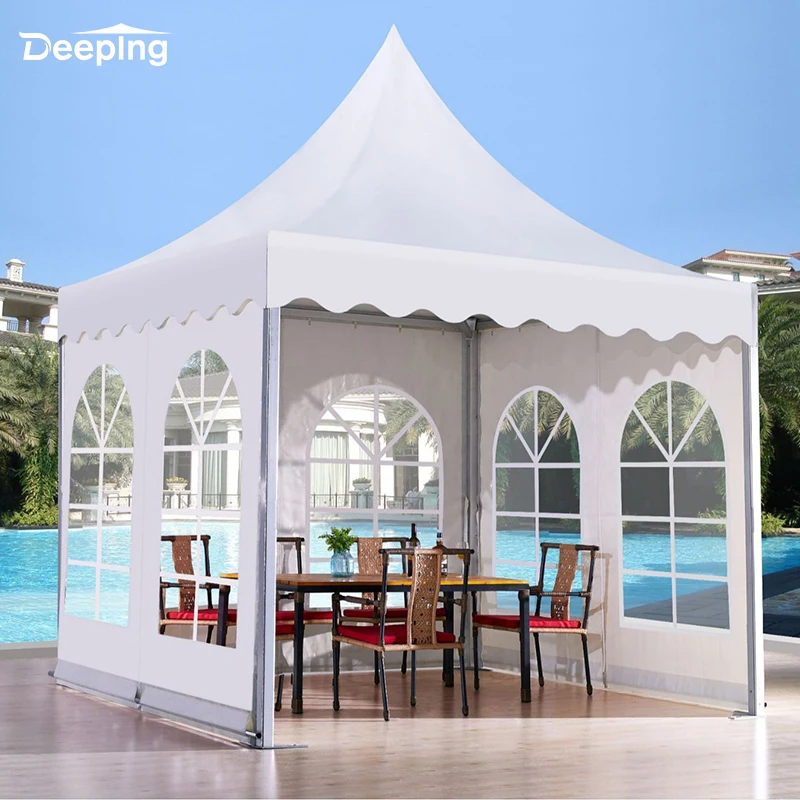 Glamping 5x5 aluminum gazebo tent small party connectable gazebo party frame tent gazebo tents for sale