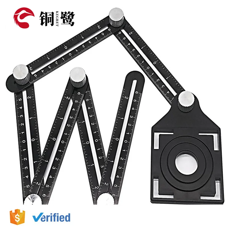 
 Kegret Лидер продаж, партиями по 6-по бокам с несколькими углами с измерительной линейкой; Угломеры регулируемые напольные плитки отверстие локатор деревообрабатывающий универсальный тонкий пояс, который крепится на  