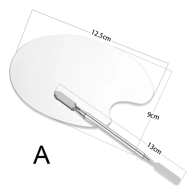 
Private Label Stainless Steel Cosmetic Tools Metal Color Painting Makeup Mixing Palette 