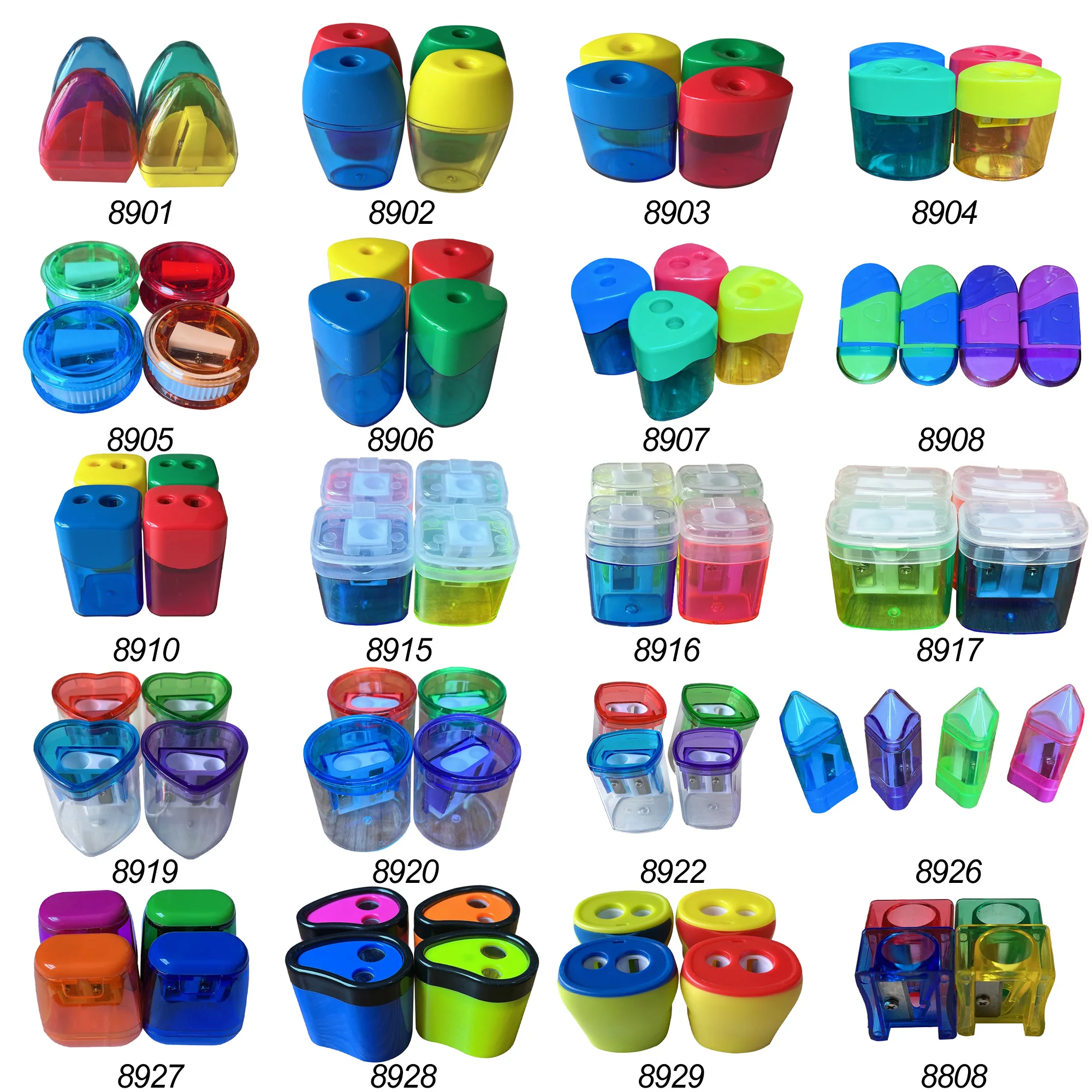 Factory Custom Mini Pencil Sharpener Metal Plastic Pencil Pencil Sharpening Tool Stationary for Students Mix Colors Bulk Packing