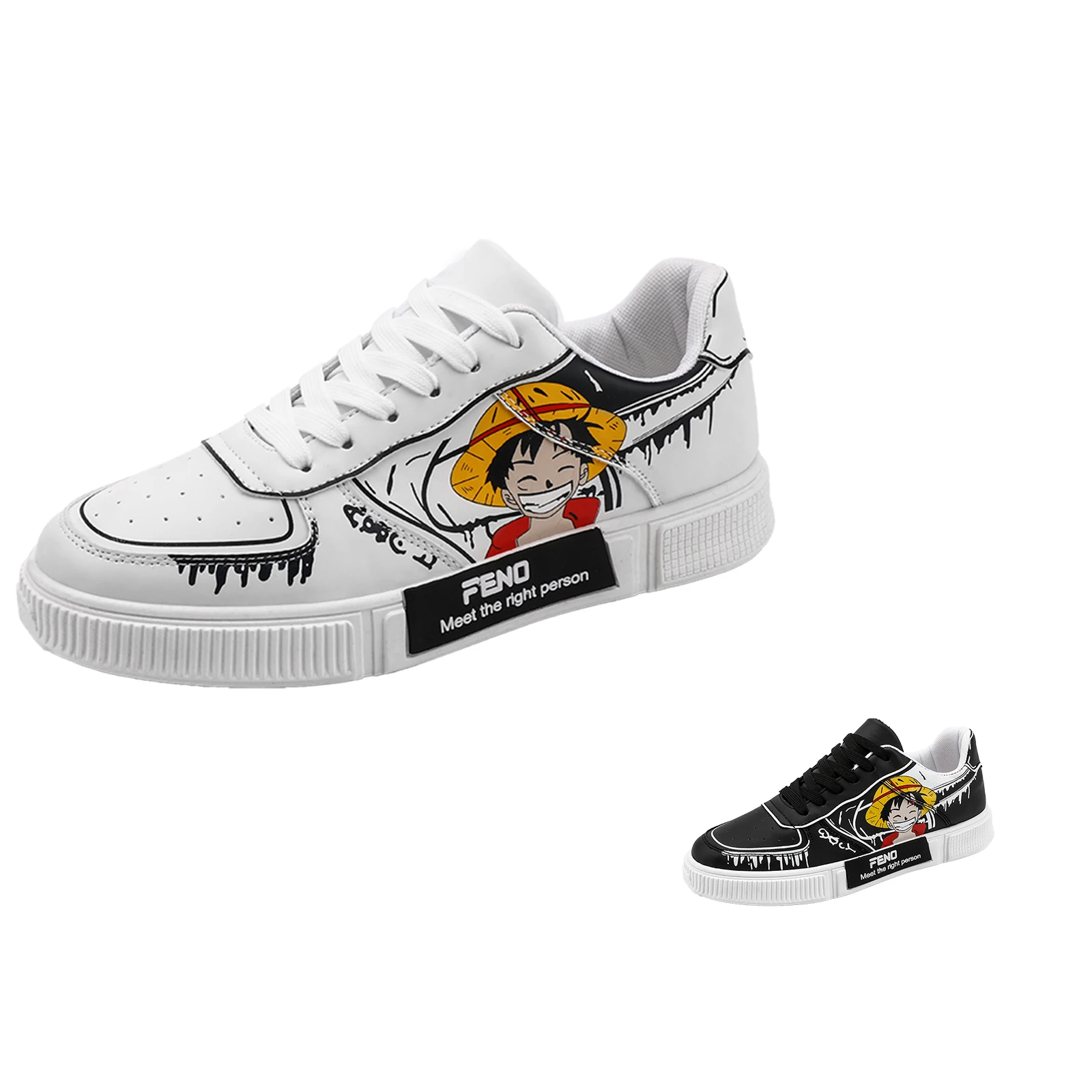 Men Sneakers Summer Breathable Shoes Super Light Casual Shoes Anime One Piece Print Male Tenis Masculino Sneakers