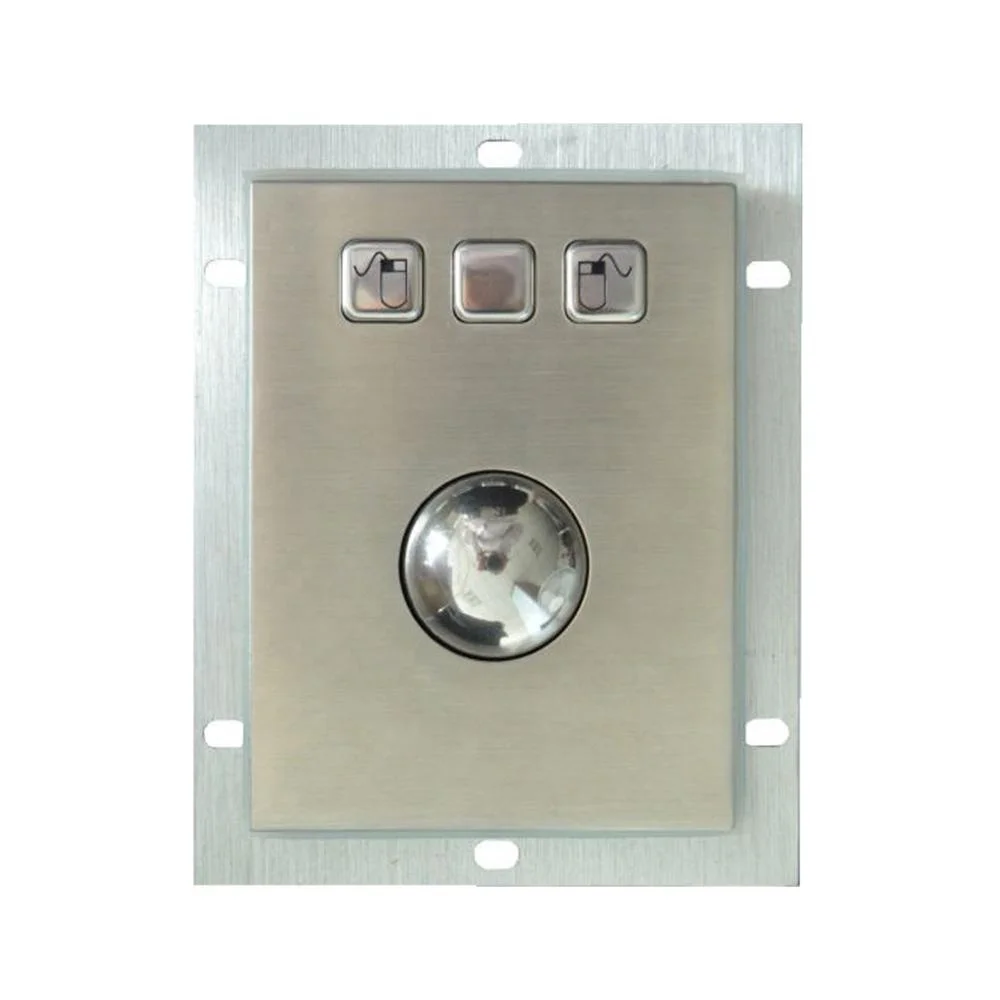 Industrial USB PS2 wired stainless steel panel mounted optical trackball mouse touch pad mouse