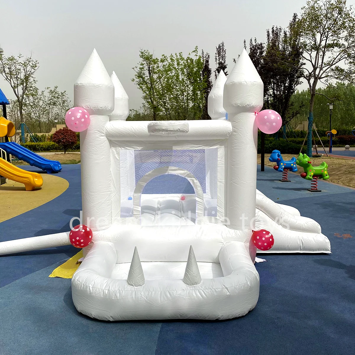 Commercial Mini White Bounce House  With Ball Pit Jumping Castle Inflatable Bouncer