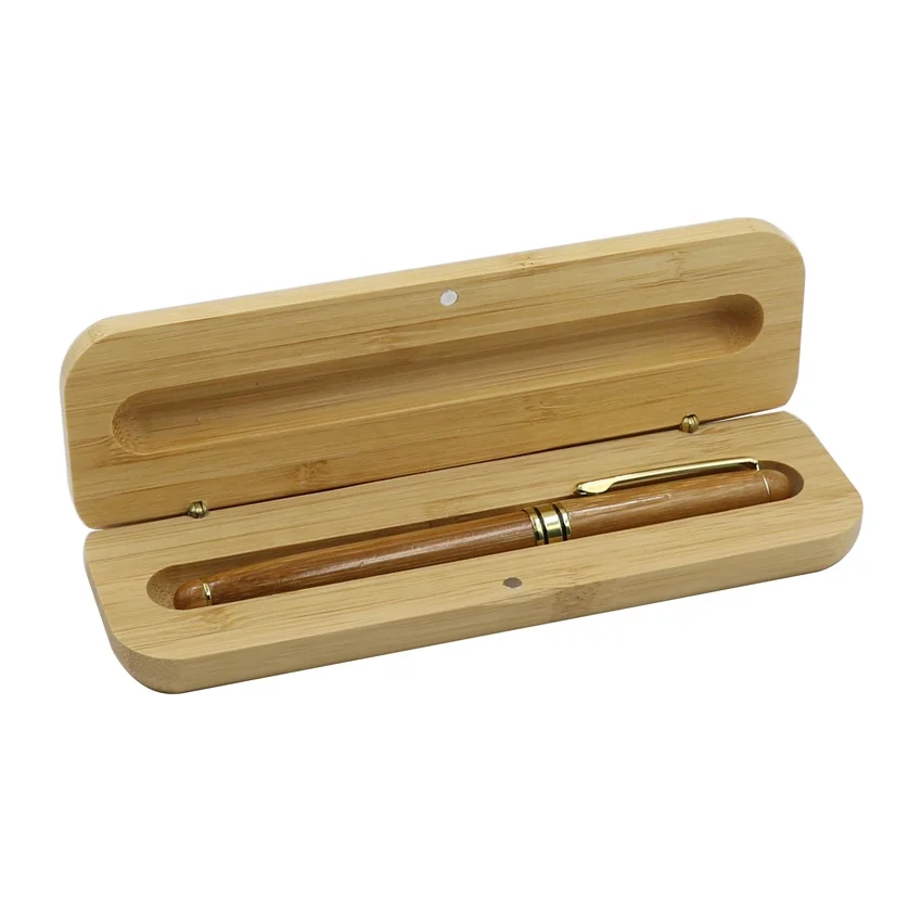Bamboo Golden medium nib fountain pen  box case pen set gift box