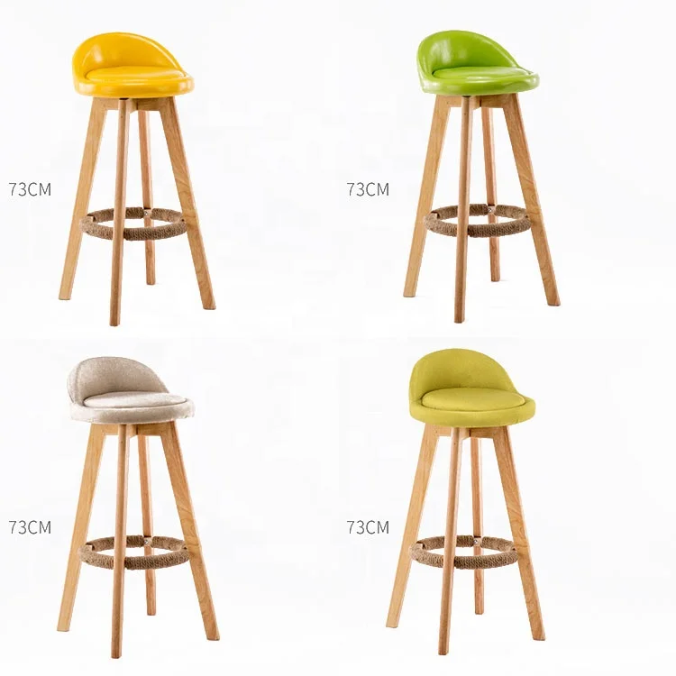 New style wood legs high kitchen island chair bar stool