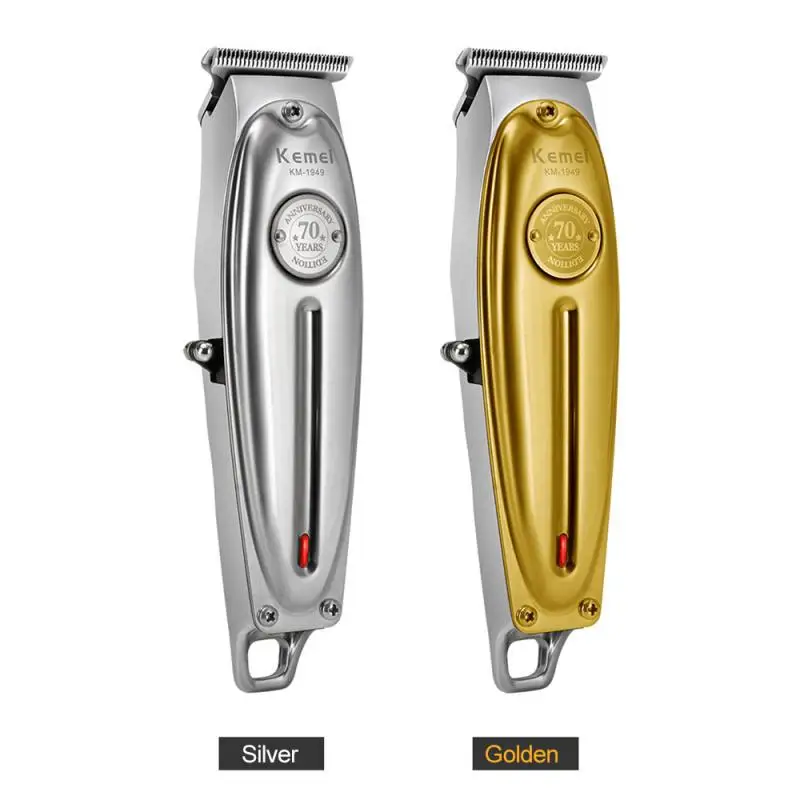 Kemei New All Metal Professional Hair Clippers Men USB Electric Cordless Hair Trimmer T-Blade carving Bald head Hair cut Machine